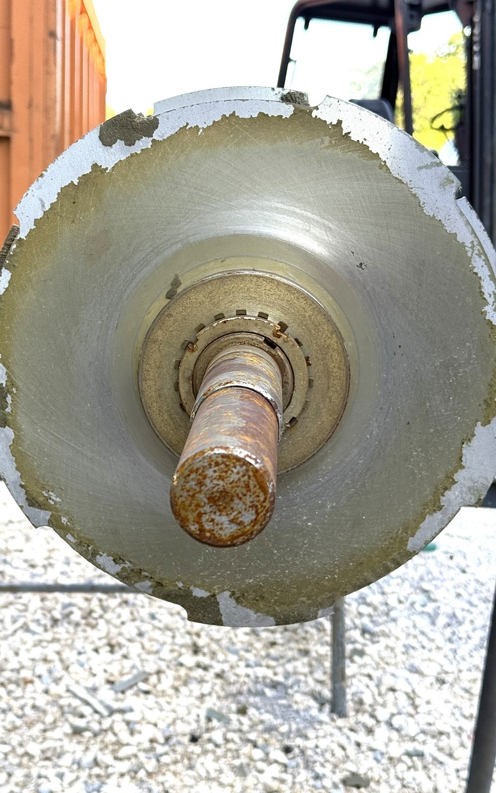 Bout de rouleau industriel - avant/après décapage cryogénique — avant